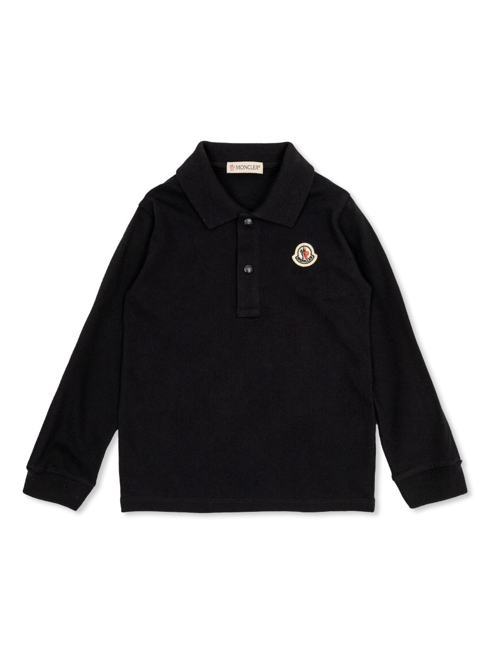 Moncler Enfant tricolour-trimmed long-sleeve polo shirt - Blue von Moncler Enfant