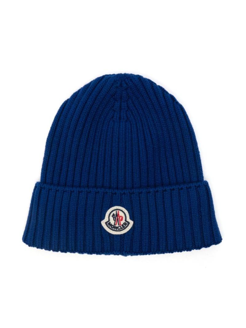 Moncler Enfant wool beanie - Blue von Moncler Enfant