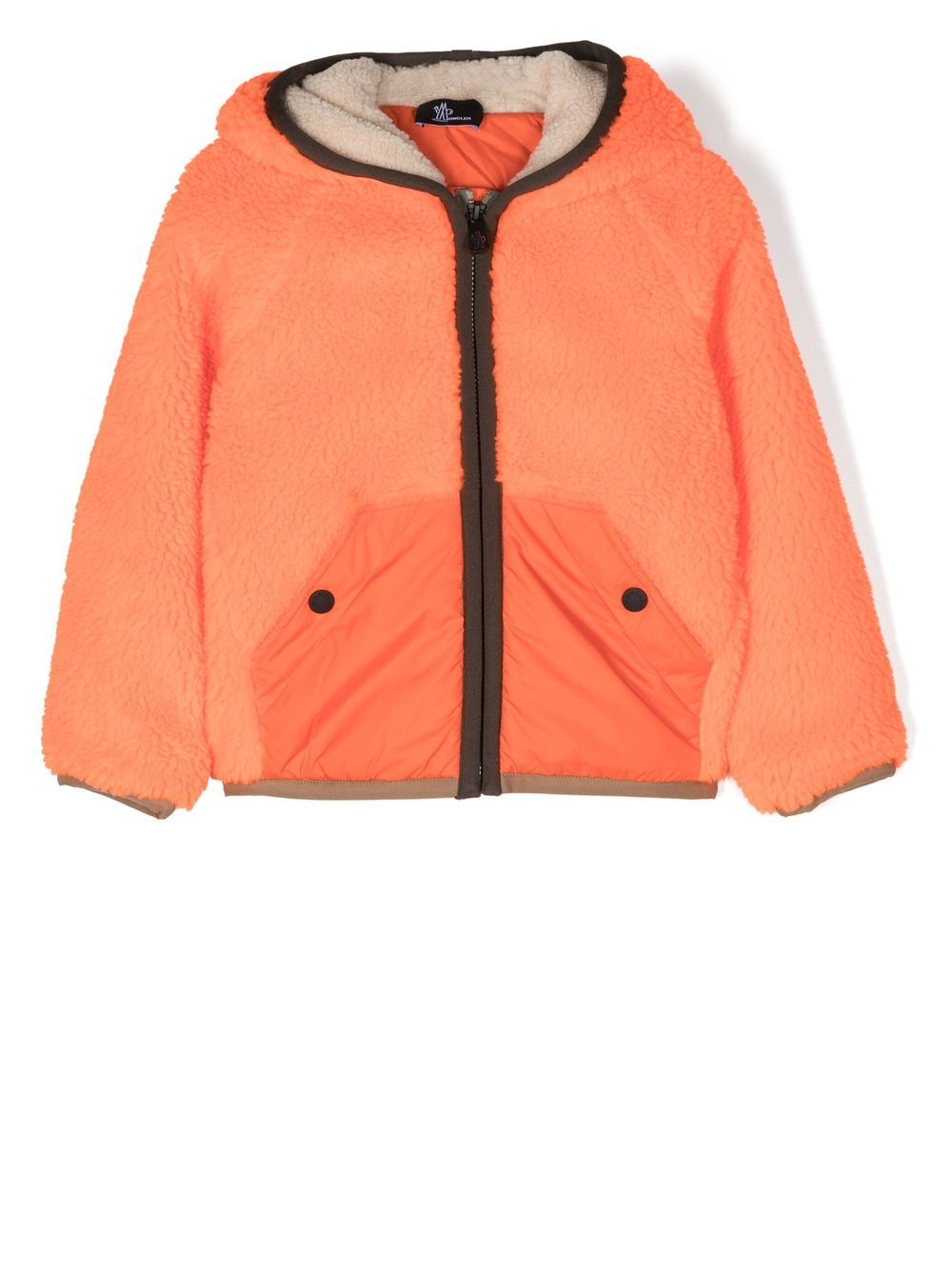 Moncler Enfant zip-up fleece-lined hooded jacket - Orange von Moncler Enfant