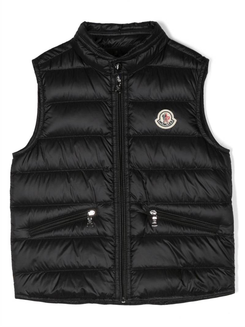 Moncler Enfant zip-up padded gilet - Black von Moncler Enfant