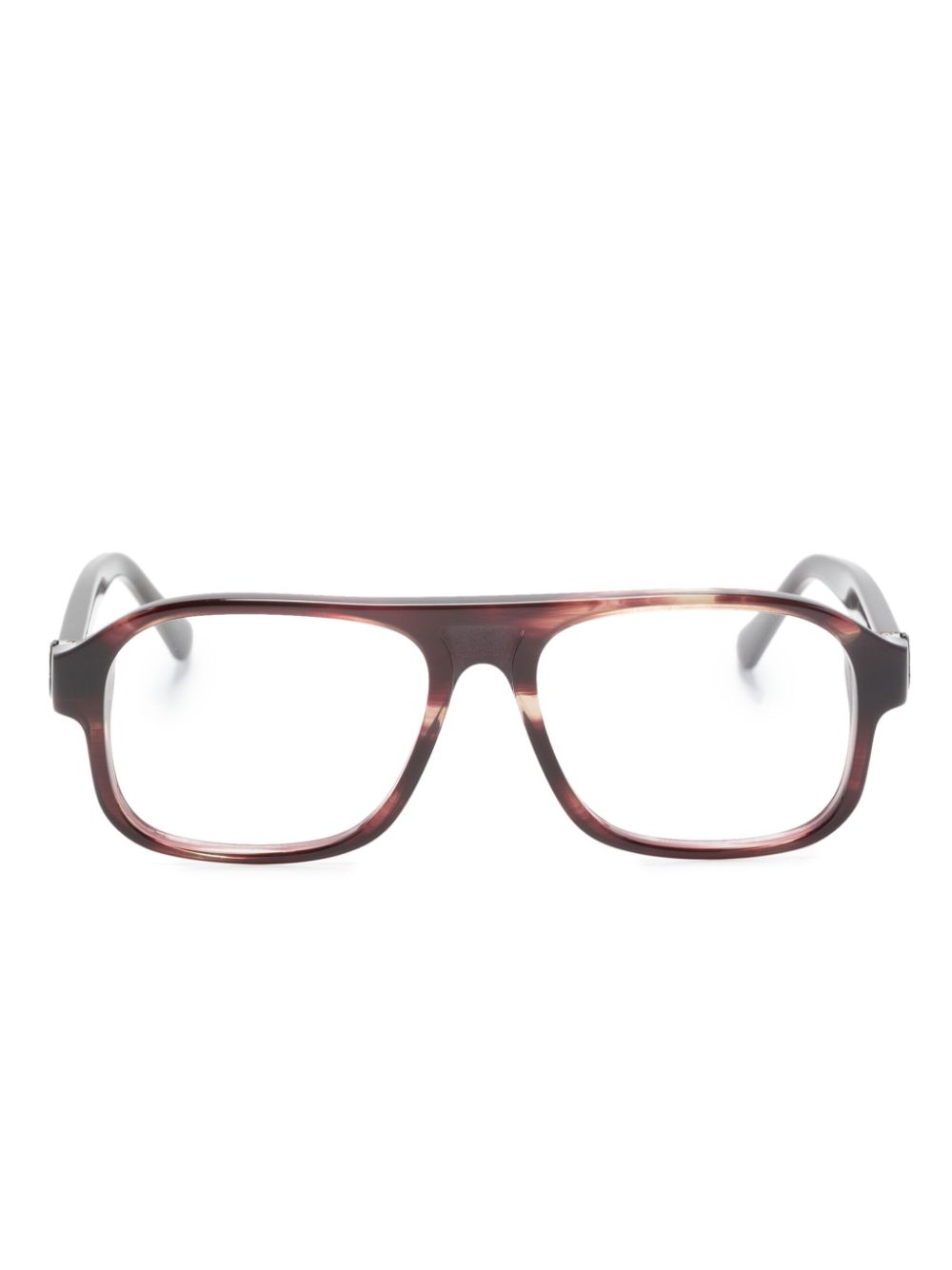 Moncler Eyewear ML5198 Rectangular Eyeglasses - Brown von Moncler Eyewear