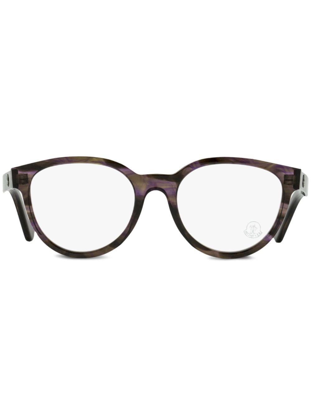 Moncler Eyewear Pantos oval-frame glasses - Purple von Moncler Eyewear