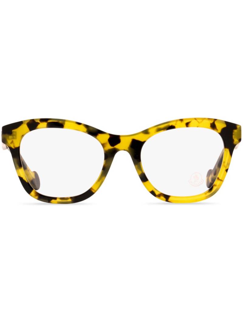 Moncler Eyewear Pantos tortoiseshell-effect glasses - Yellow von Moncler Eyewear