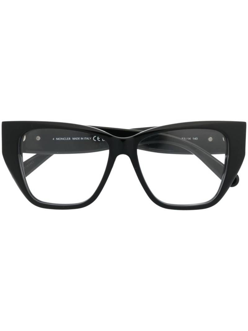 Moncler Eyewear logo-arm detail glasses - Black von Moncler Eyewear