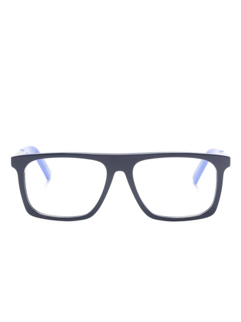 Moncler Eyewear logo-print rectangle-frame glasses - Blue von Moncler Eyewear