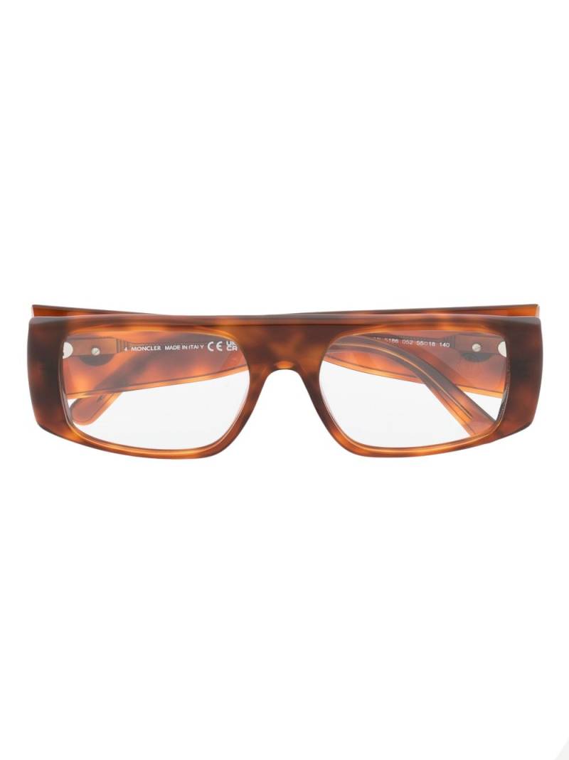 Moncler Eyewear tortoiseshell-effect glasses - Brown von Moncler Eyewear