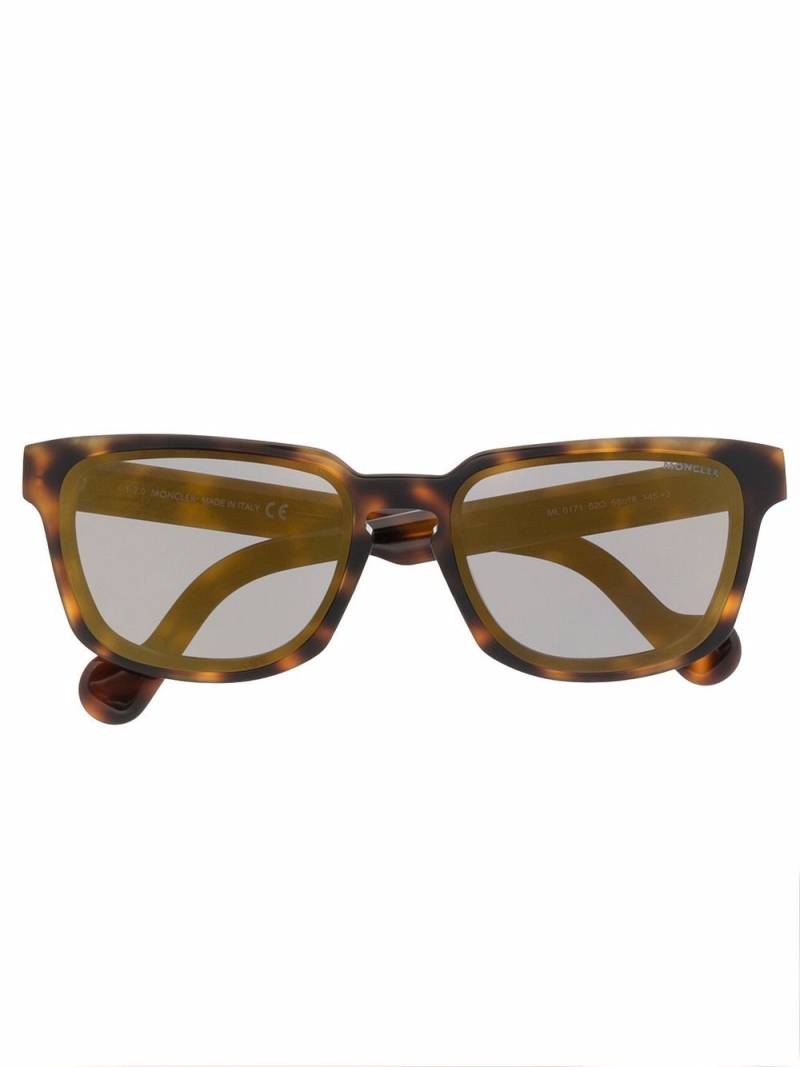 Moncler Eyewear tortoiseshell square-frame sunglasses - Brown von Moncler Eyewear