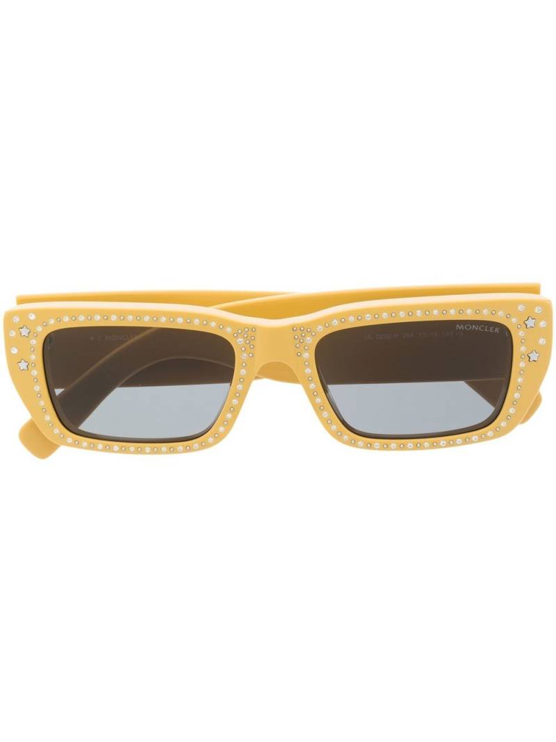 Moncler Eyewear x Palm Angels square-frame sunglasses - Yellow von Moncler Eyewear