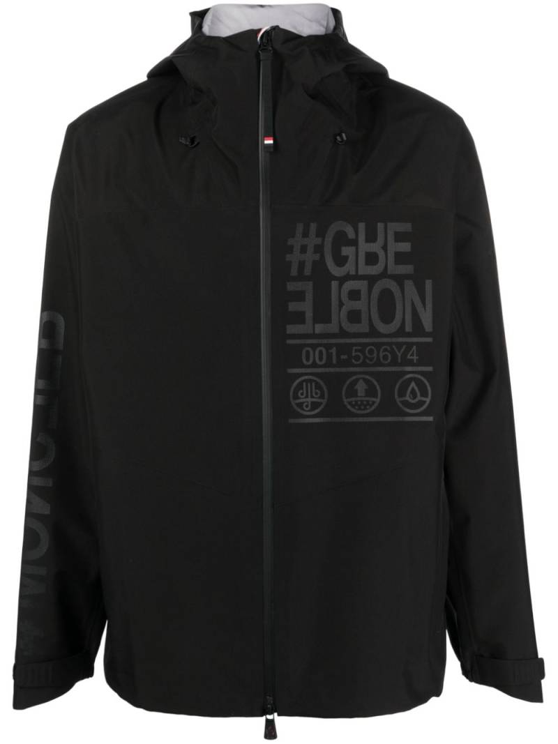 Moncler Grenoble Fel slogan-print hooded jacket - Black von Moncler Grenoble