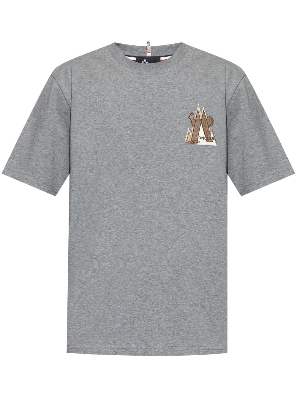 Moncler Grenoble Mountain logo embroidered T-shirt - Grey von Moncler Grenoble