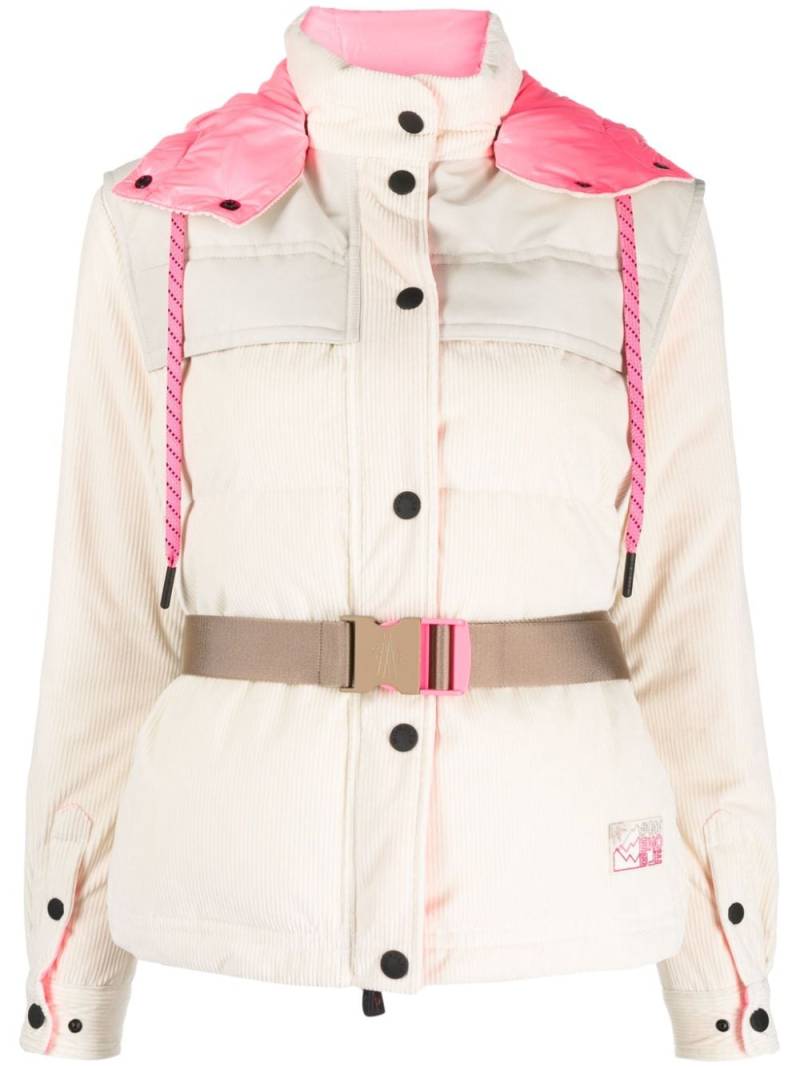 Moncler Grenoble Tetras logo-patch corduroy padded jacket - Neutrals von Moncler Grenoble