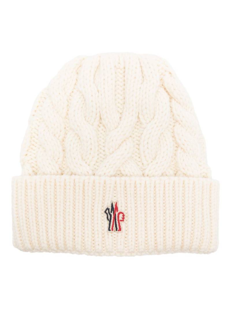 Moncler Grenoble cable-knit beanie hat - White von Moncler Grenoble