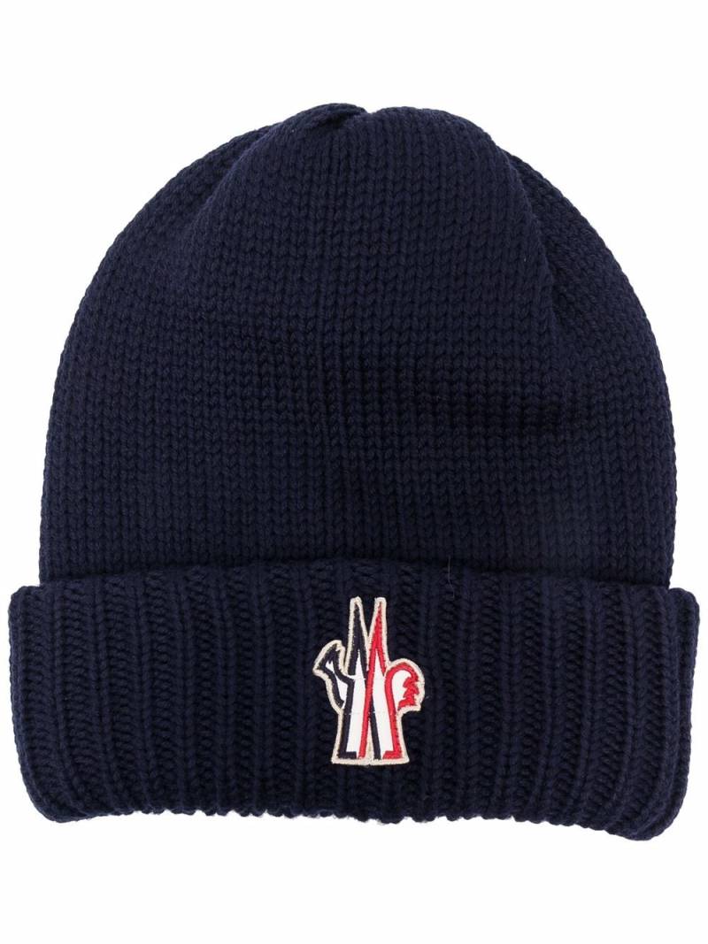 Moncler Grenoble embroidered logo beanie - Blue von Moncler Grenoble