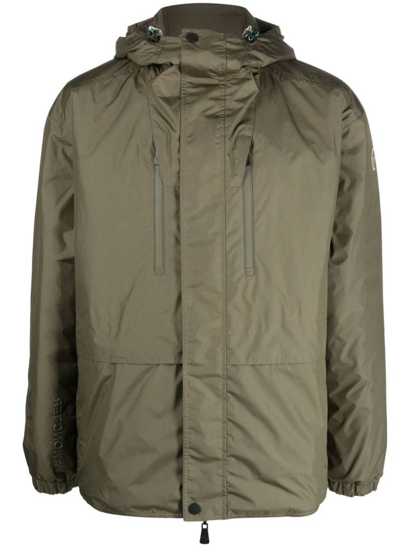 Moncler feather down hooded jacket - Green von Moncler