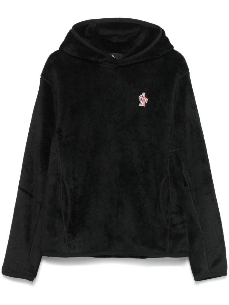 Moncler Grenoble fleece-texture hoodie - Black von Moncler Grenoble