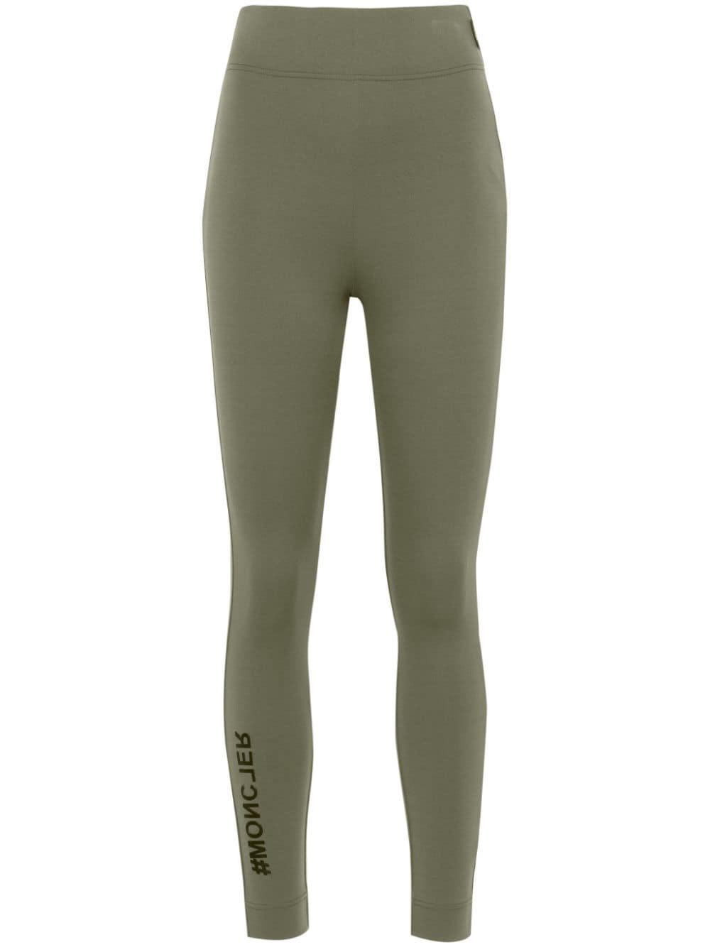Moncler Grenoble high-waist rubberised-logo leggings - Green von Moncler Grenoble