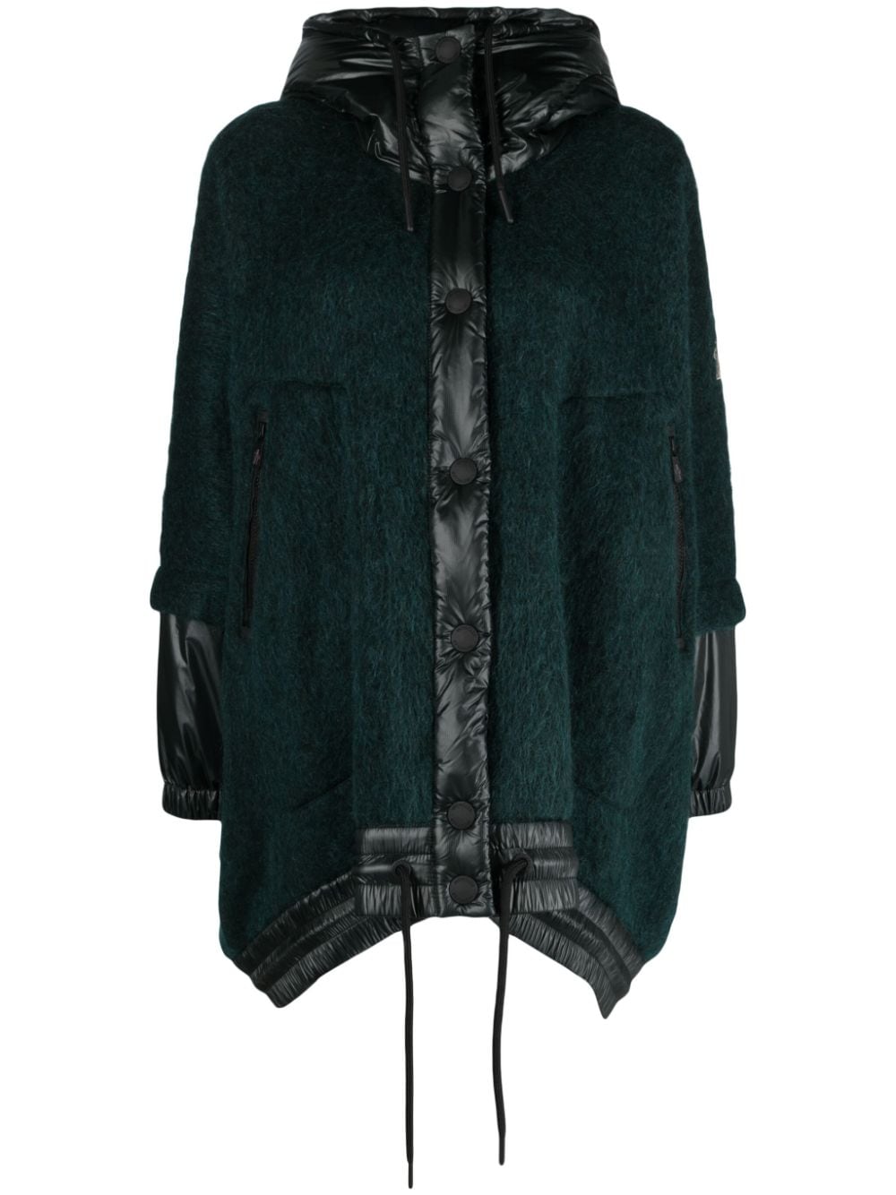 Moncler Grenoble hooded knitted cape - Green von Moncler Grenoble