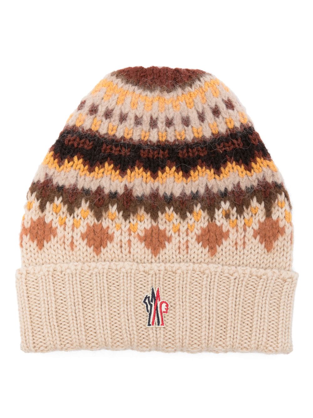 Moncler Grenoble intarsia-knit beanie hat - Neutrals von Moncler Grenoble