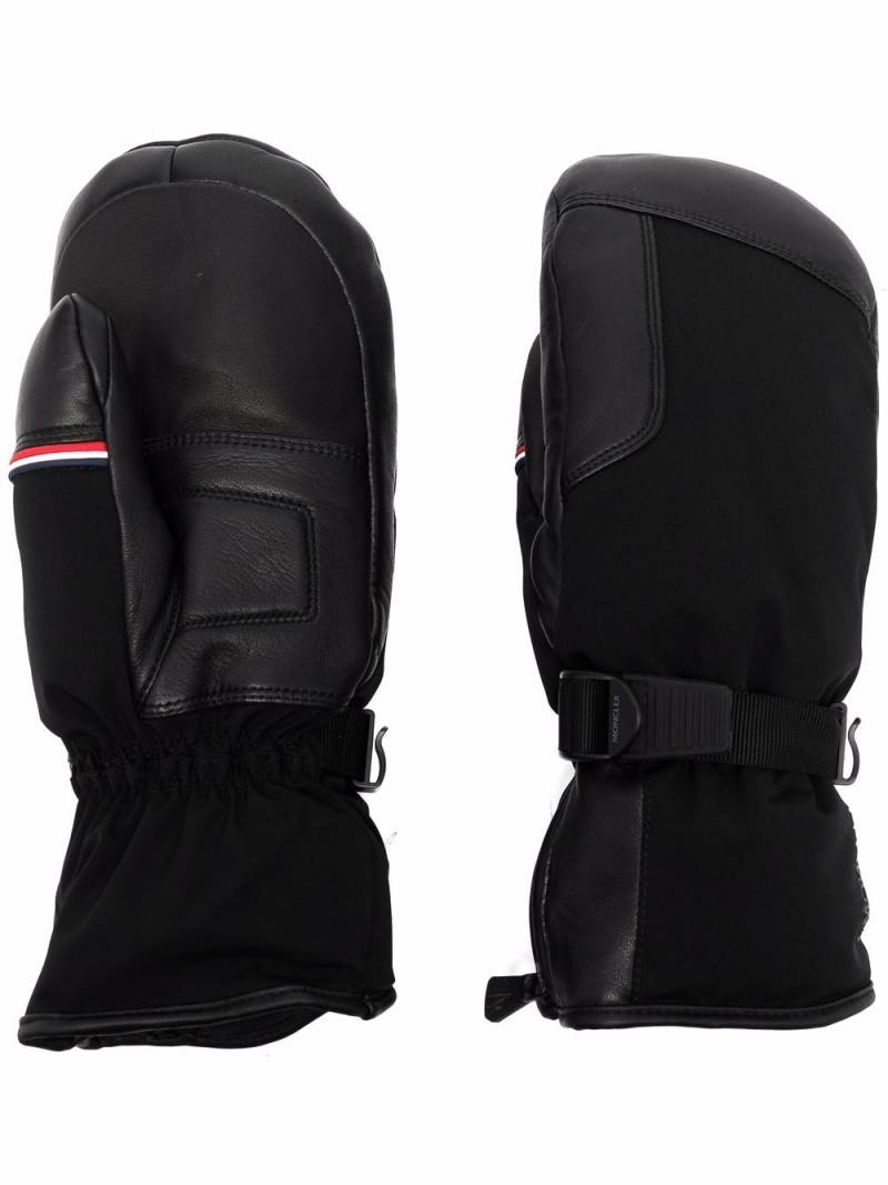 Moncler Grenoble leather-panel performance mittens - Black von Moncler Grenoble