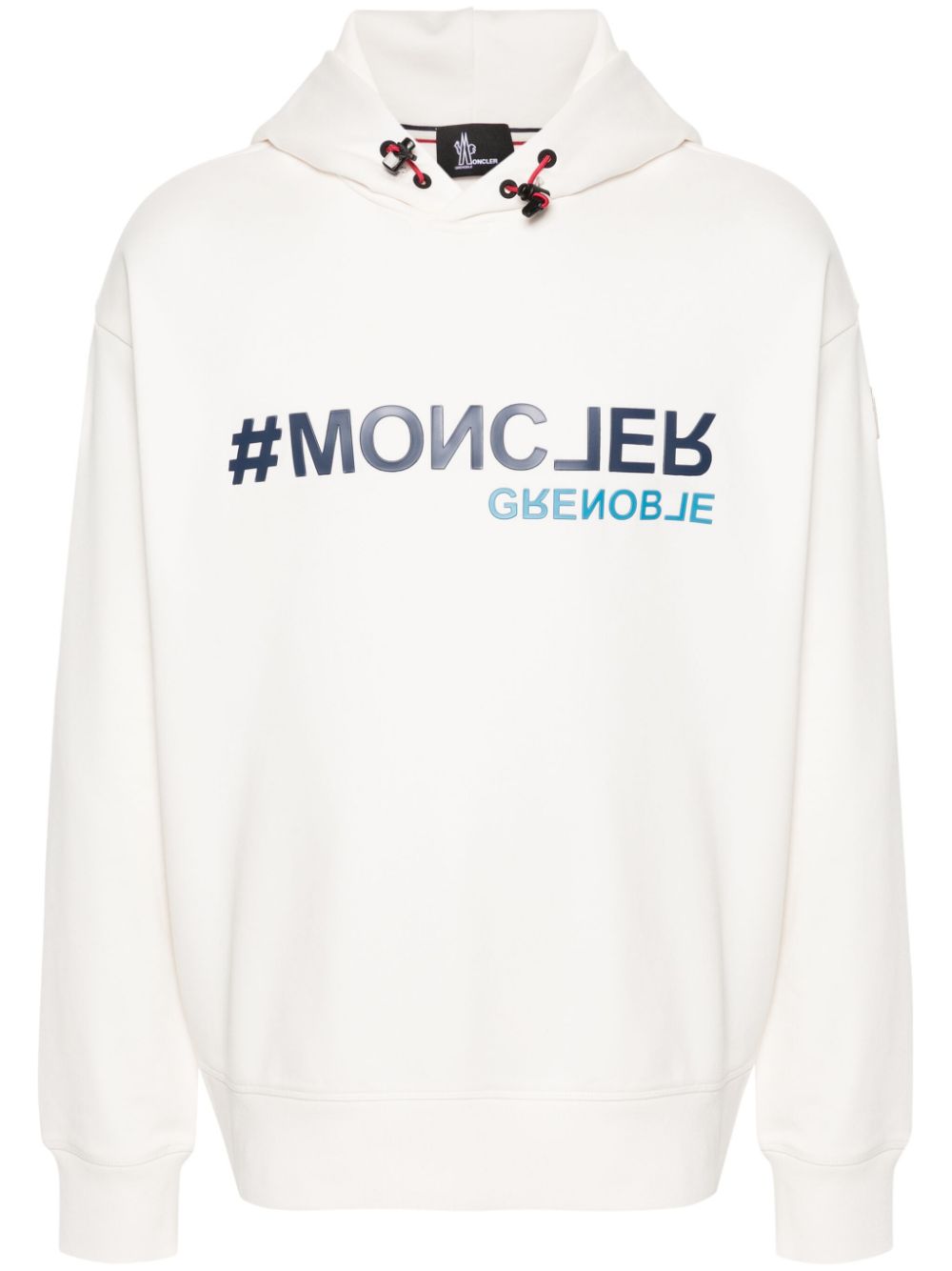 Moncler Grenoble logo-appliqué cotton hoodie - White von Moncler Grenoble