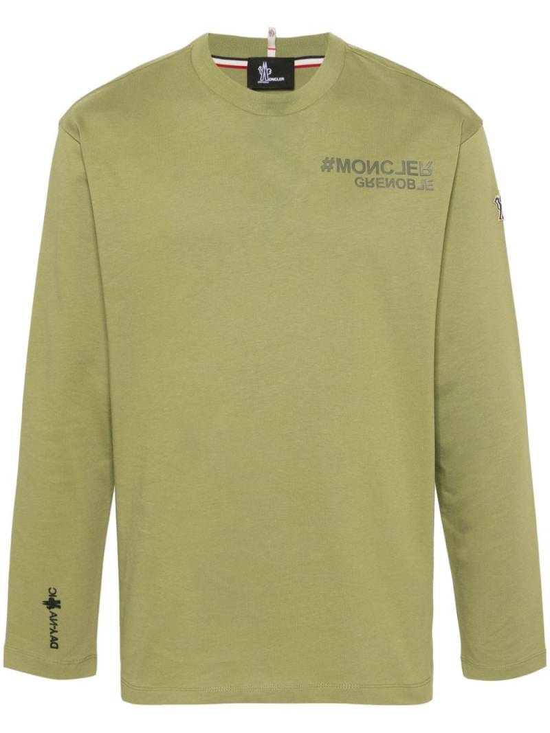 Moncler Grenoble logo-appliqué cotton sweatshirt - Green von Moncler Grenoble