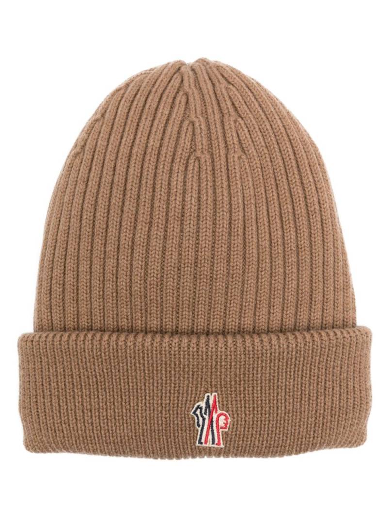 Moncler Grenoble logo-embroidered padded wool beanie - Brown von Moncler Grenoble