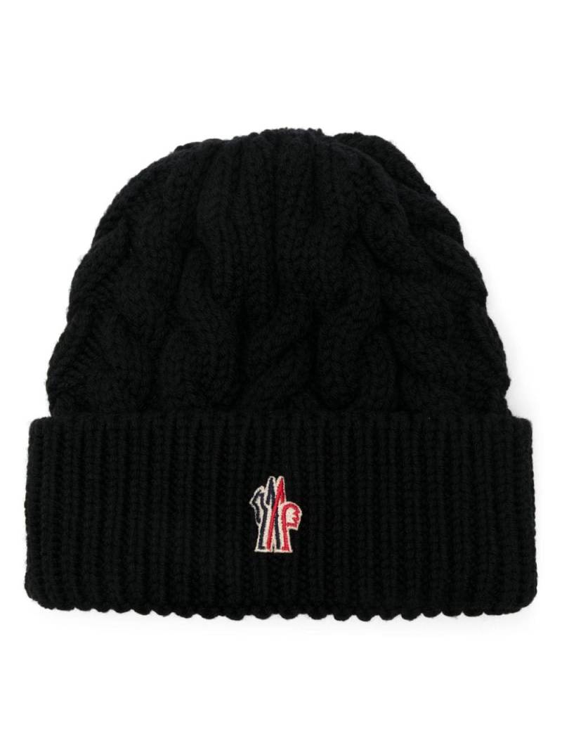 Moncler Grenoble logo-patch beanie hat - Black von Moncler Grenoble