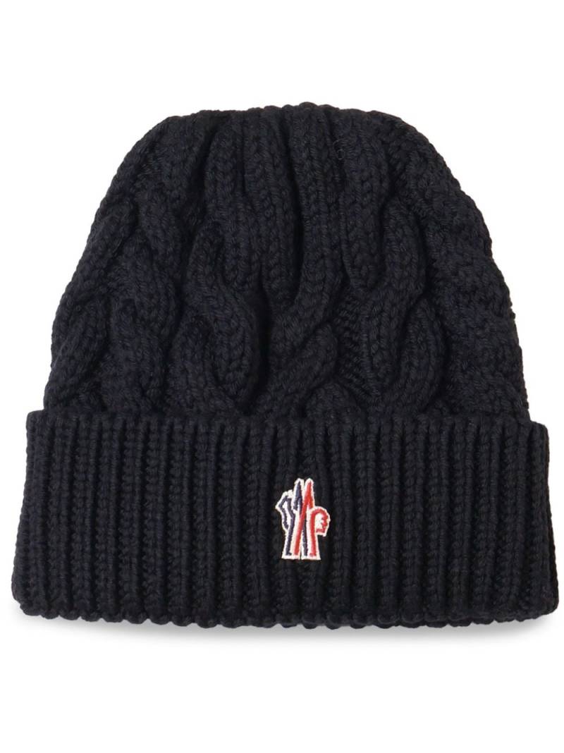 Moncler Grenoble logo patch wool beanie - Black von Moncler Grenoble