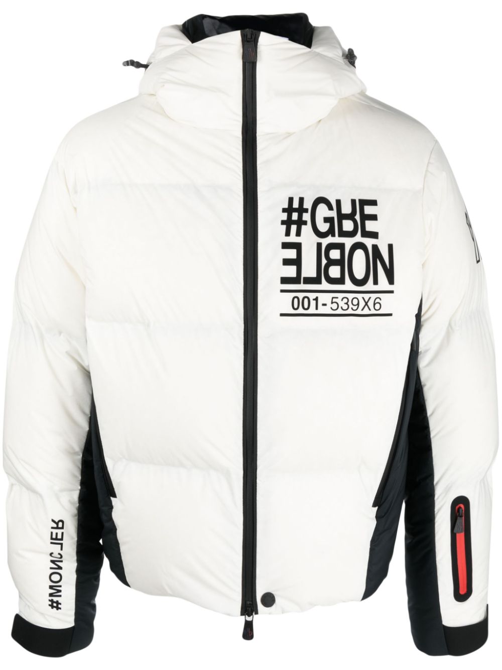 Moncler Grenoble logo-print hooded puffer jacket - White von Moncler Grenoble