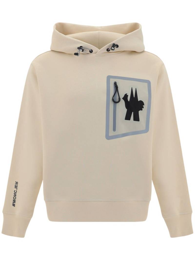 Moncler Grenoble logo-print hoodie - Neutrals von Moncler Grenoble