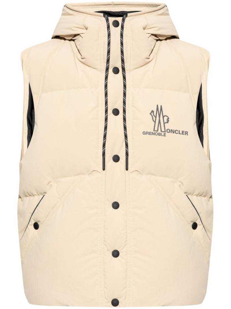 Moncler Grenoble logo-print padded gilet - Neutrals von Moncler Grenoble