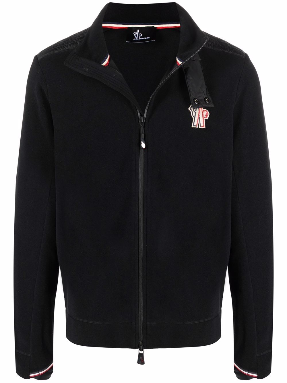 Moncler Grenoble padded panel-detail fleece zip jacket - Black von Moncler Grenoble