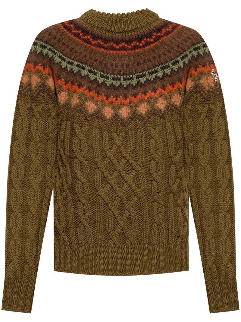 Moncler Grenoble patterned jacquard wool sweater - Green von Moncler Grenoble