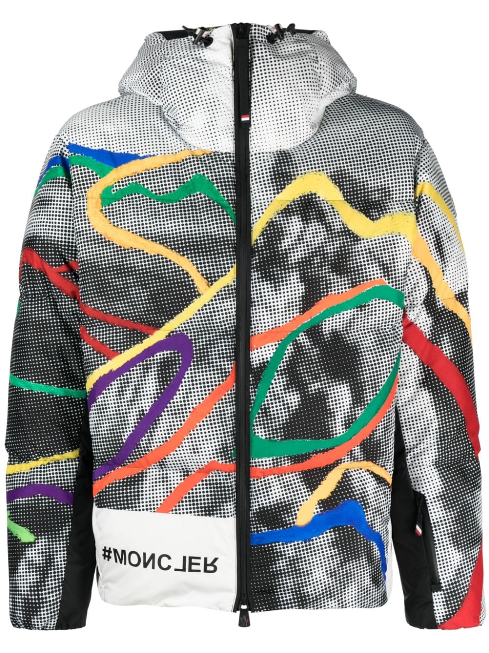 Moncler Grenoble printed padded ski jacket - White von Moncler Grenoble