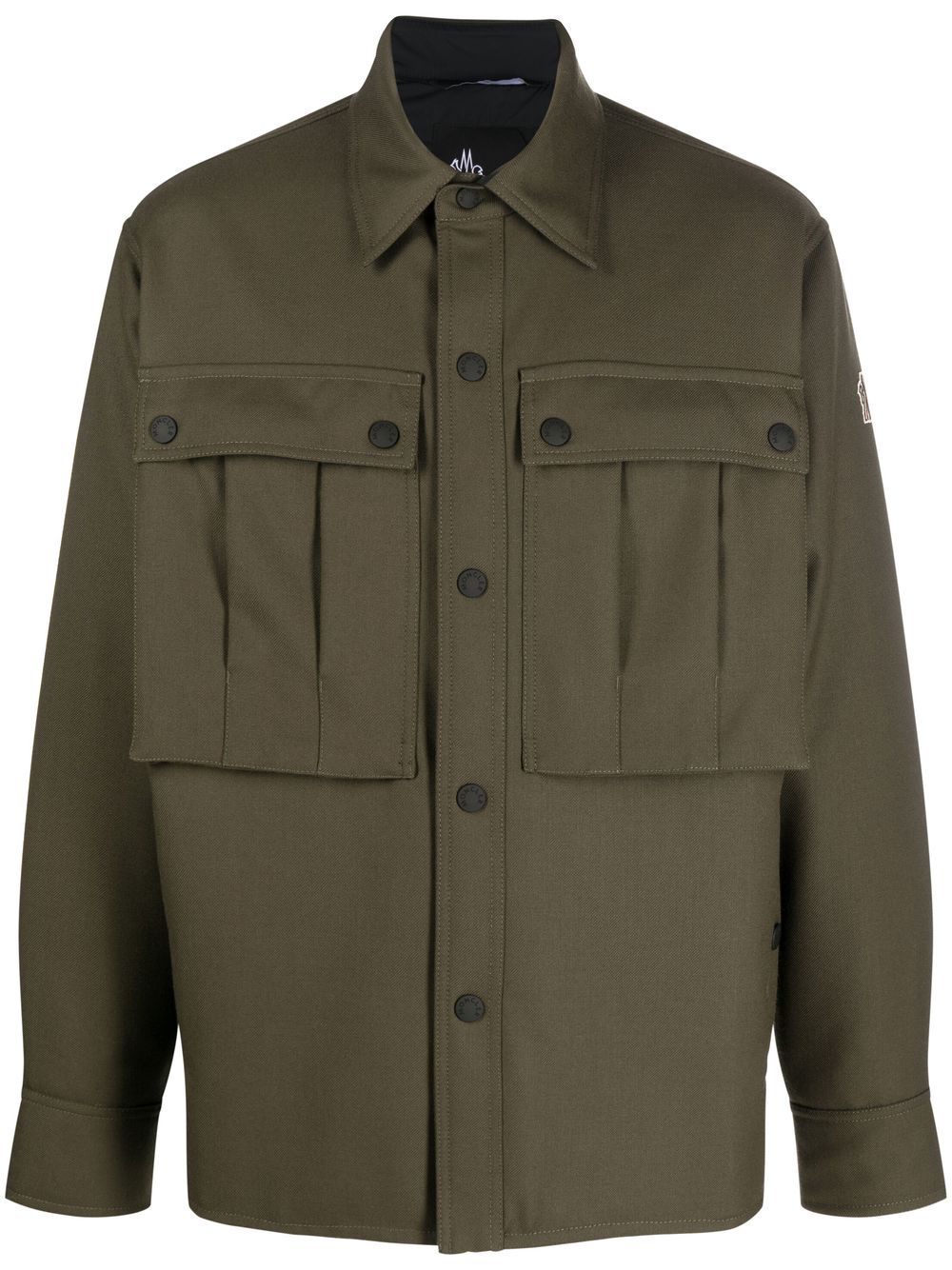 Moncler Grenoble quilted-panel shirt jacket - Green von Moncler Grenoble