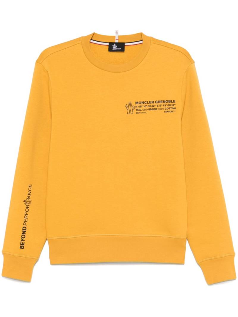 Moncler Grenoble raised-logo sweatshirt - Yellow von Moncler Grenoble