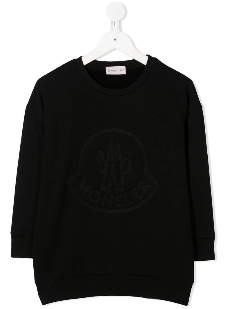 Moncler Enfant embroidered logo sweater dress - Black von Moncler Enfant