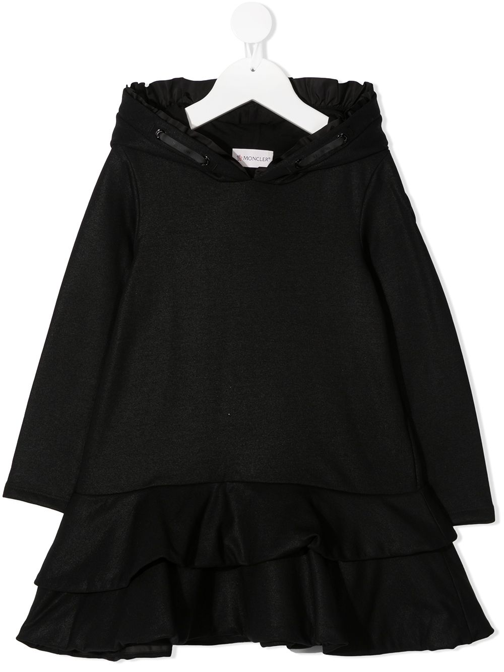 Moncler Enfant hooded ruffle detail dress - Black von Moncler Enfant