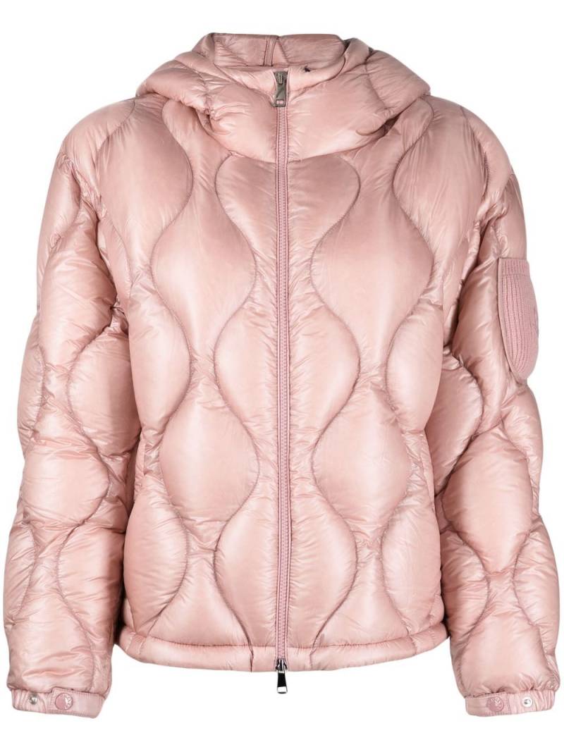 Moncler Anthon short padded hooded jacket - Pink von Moncler