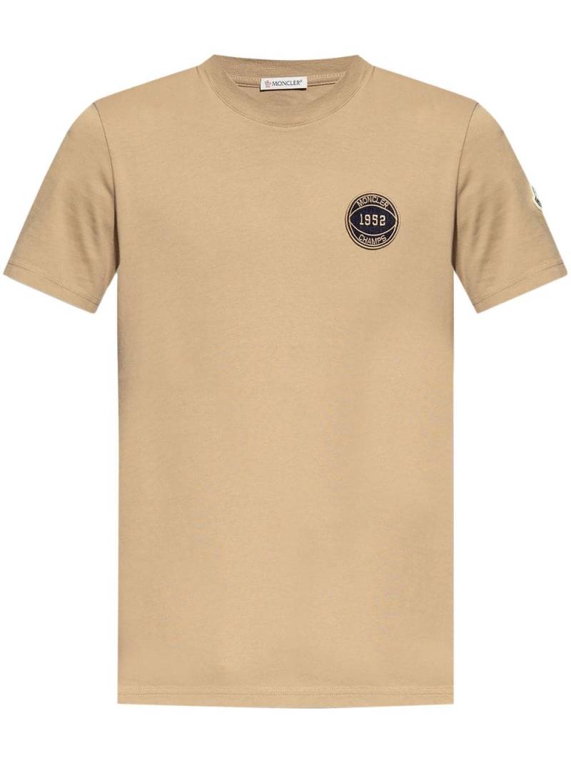 Moncler American Football cotton T-shirt - Neutrals von Moncler