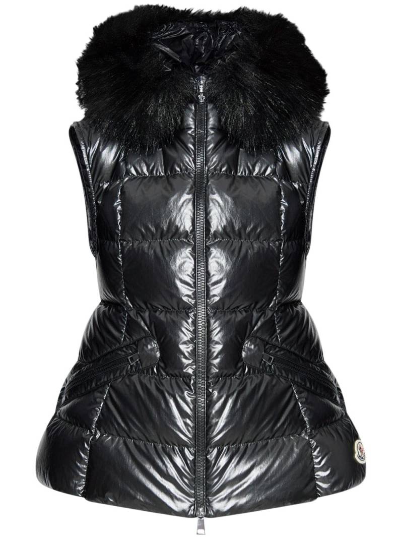 Moncler Anse shearling-collar down vest - Black von Moncler