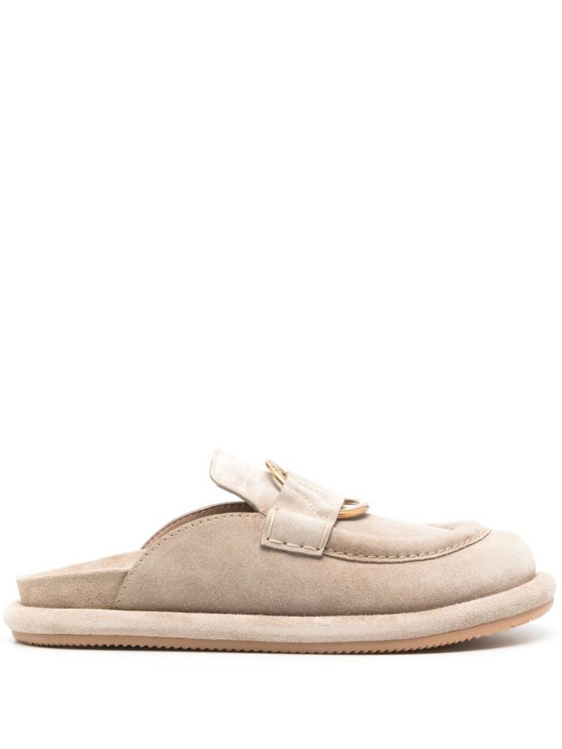 Moncler Bell suede slippers - Neutrals von Moncler