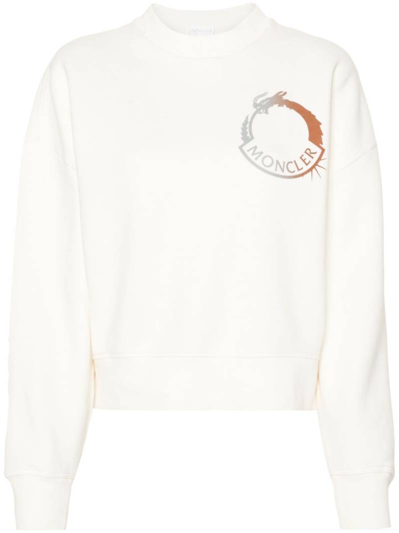 Moncler Dragon logo-print sweatshirt - White von Moncler