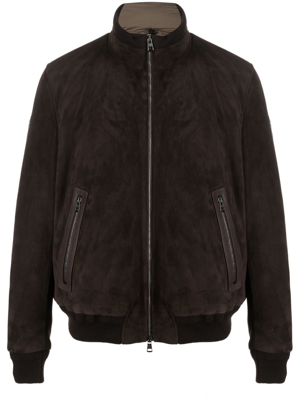 Moncler Fayal leather jacket - Brown von Moncler