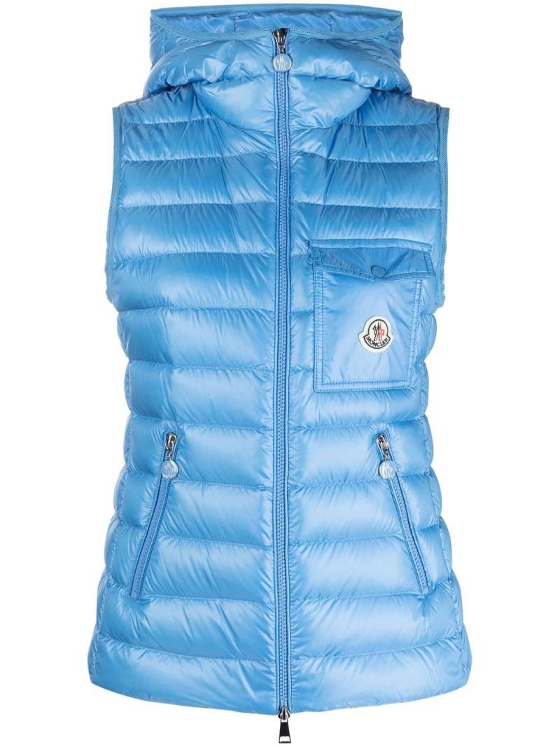 Moncler Glygos hooded quilted gilet - Blue von Moncler