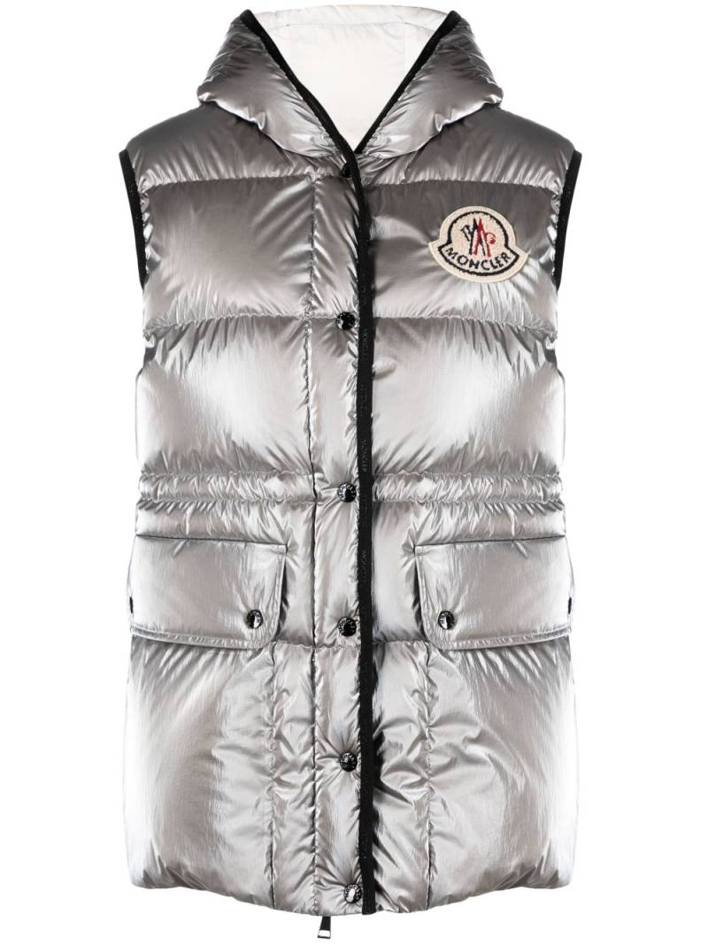 Moncler Hera hooded down gilet - Silver von Moncler