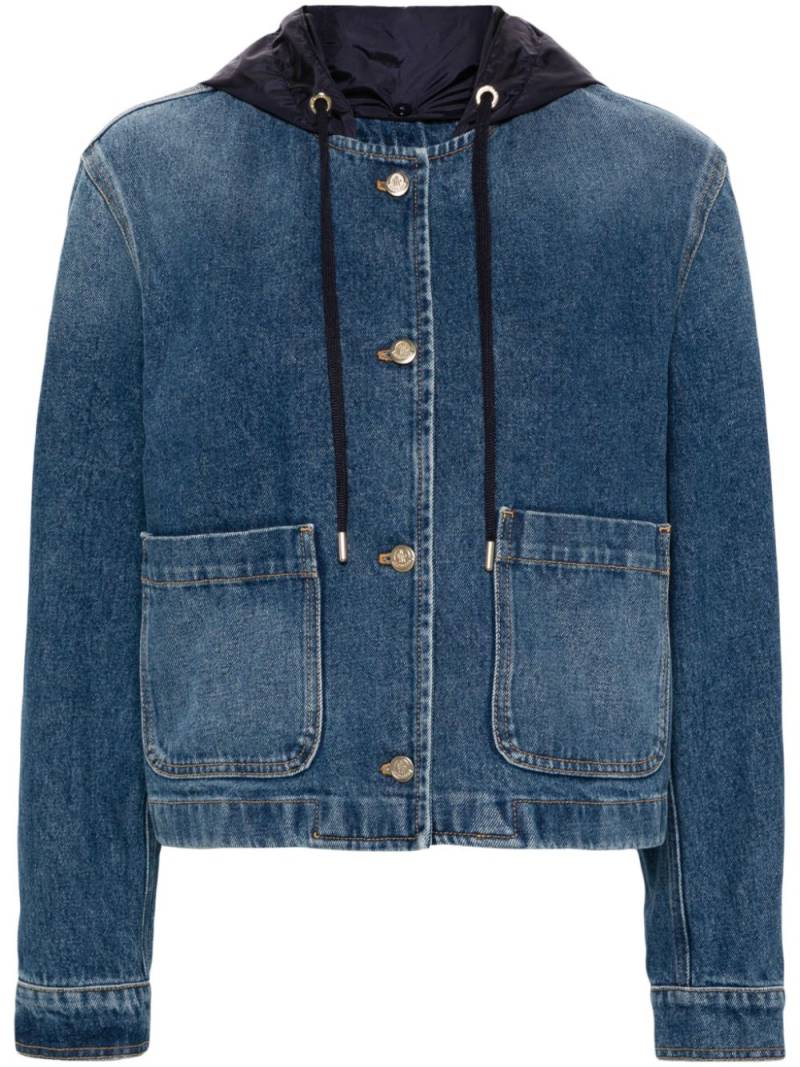 Moncler Lampusa denim hooded jacket - Blue von Moncler