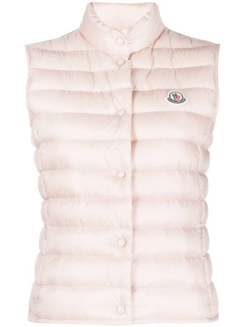 Moncler Liane logo-patch vest - Pink von Moncler