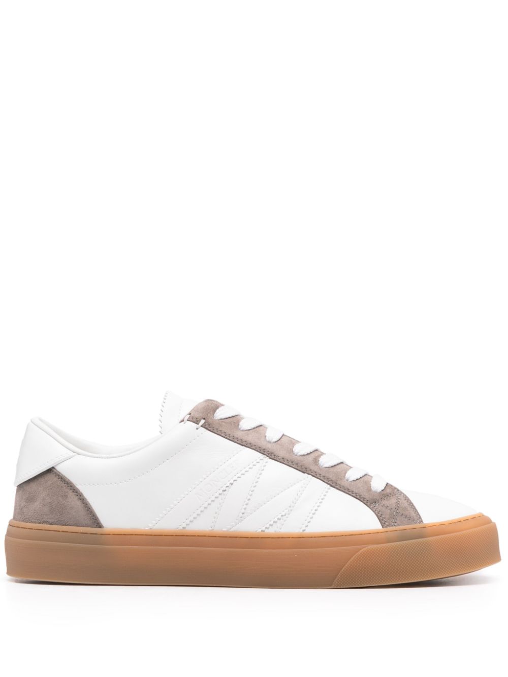 Moncler Monaco 2 leather sneakers - White von Moncler