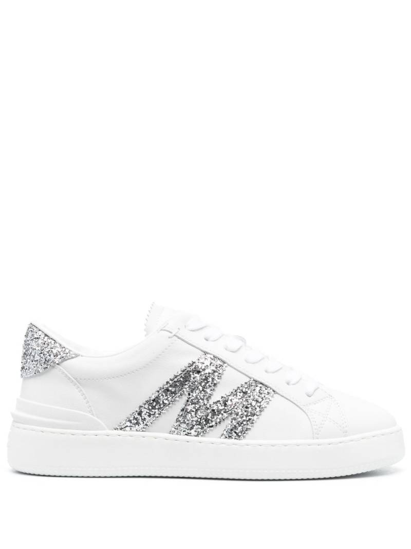 Moncler Monaco glitter-embellished sneakers - White von Moncler